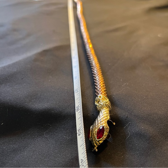 Vintage bronze mesh snake necklace belt - Picture 6 of 11